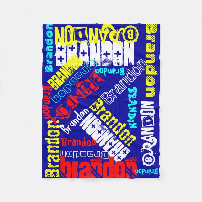 Cuddly Warm fleece Personalized Name Blanket (Front)