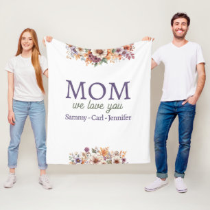 Cuddly We Love You Mom Fleece Blanket