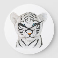 Cuddly White Tiger Art - Cute Wildlife Art