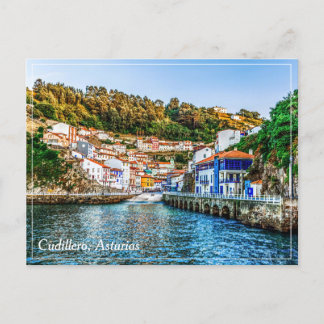 Cudillero, fishing village in Asturias. Spain. Postcard
