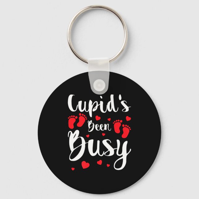 Cud's Been Busy Funny Baby Reveal 2025 Valentine N Keychain (Front)