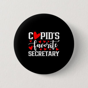 Cud's Favorite Secretary Cute Heart Valentine's Da 2 Inch Round Button