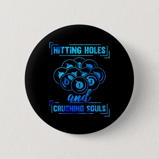 Cue Funny Billiards Pool Player Funny  2 Inch Round Button (Front)