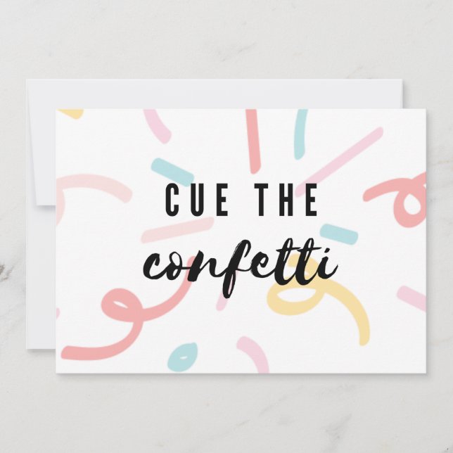 CUE LA CONFETTI | Carte de voeux pour le Nouvel An (Devant)