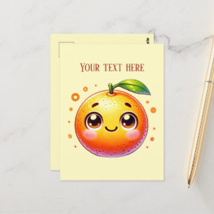 Cue orange fruit lovers add message postcard