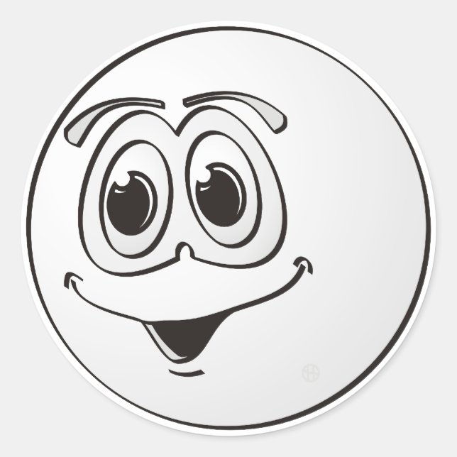 Cue Pool Ball Cartoon Classic Round Sticker (Front)