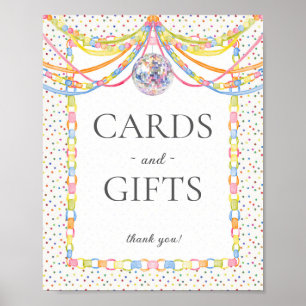 Cue the Confetti Birthday Party Card & Gifts Sign