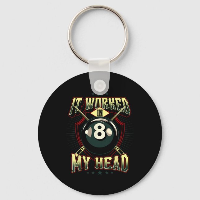 Cue The Oops Billiards Unplanned  Keychain (Front)