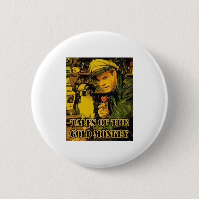 cuentos del mono de oro 2 inch round button (Front)