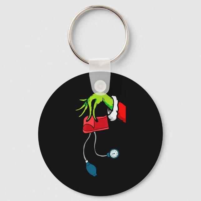 Cuff em Er Rn Icu Nurse Christmas Holiday Party Ho Keychain (Front)