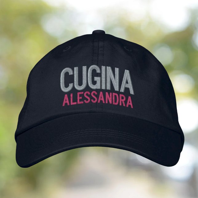 Cugina (cousin/female) personalized embroidered hat (Creator Uploaded)