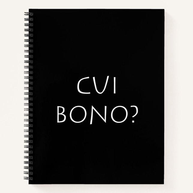 Cui bono notebook (Front)