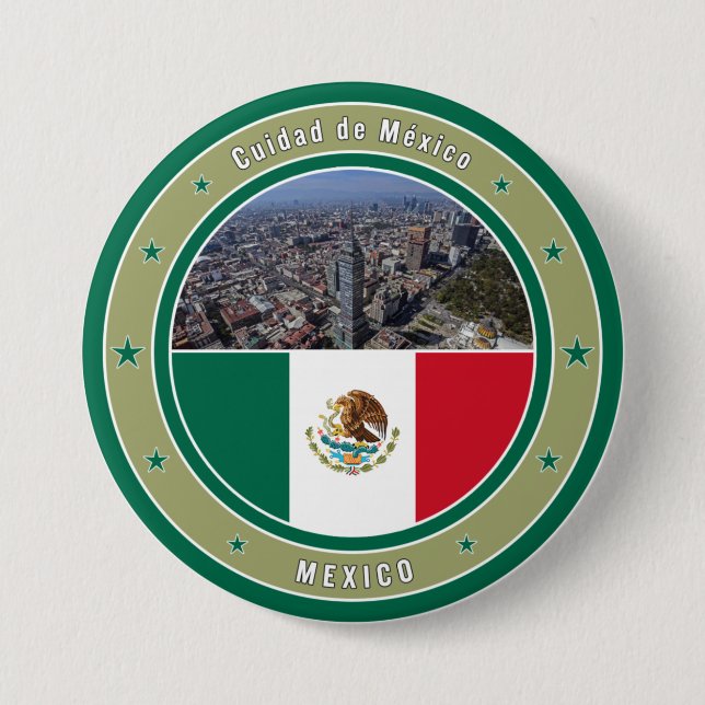 Cuidad de Mexico 3 Inch Round Button (Front)