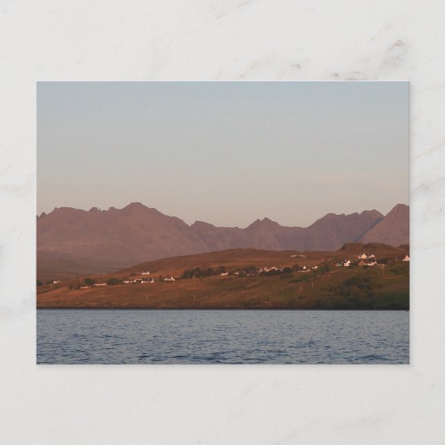  Cuillin Hills in Red Sunset Skye  Holiday Postcard (Front)