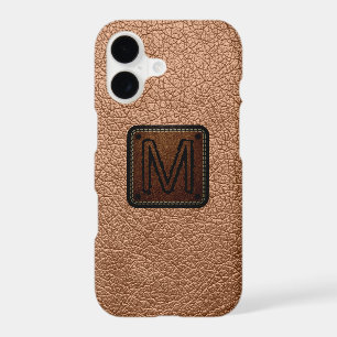 Cuir aspect monogramme laiton antique
