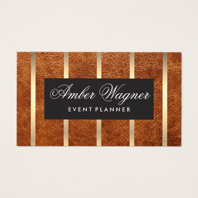 Cuir Brown | Bandes d'or (Devant)