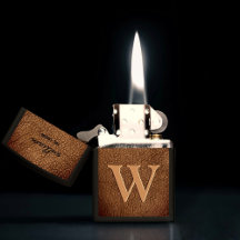 Cuir brun rustique Monogramme stylisé nom de scrip