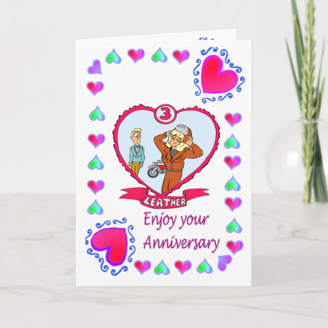 Cuir de carte d'anniversaire 3ème (Devant)