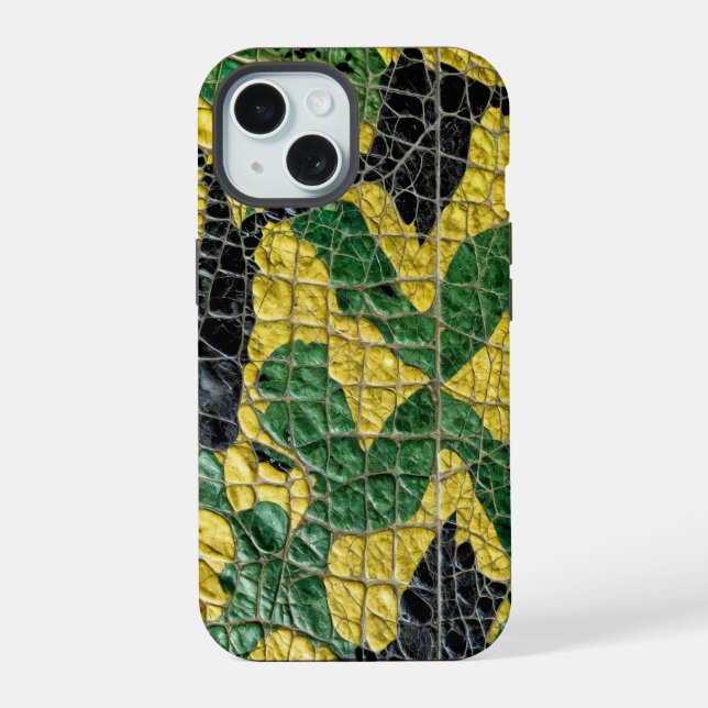 Cuir de dragon Crocodile Alligator Vert Jaune (Verso)