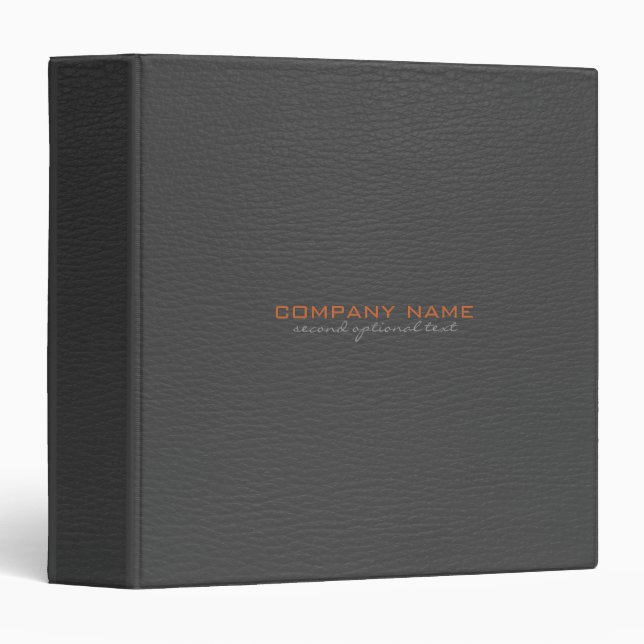 Cuir gris foncé Customisé Avery Classeur (Devant/Côté)