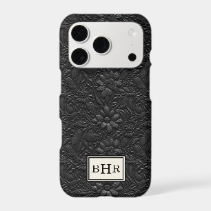 Cuir Monogrammé Noir Outilé Vintage