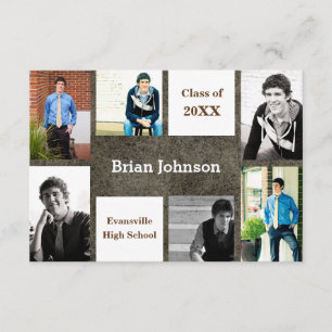 Cuir Six/Sept Photos - 3x5 Faire-part Grad