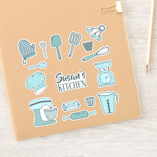 Cuire Votre Cuisine Bleu Boulangerie Sticker