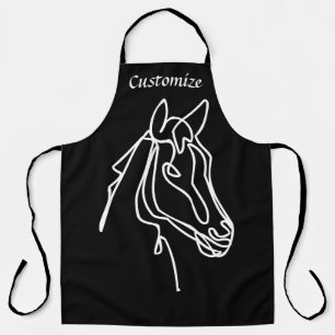 Cuisine à cheval noir et blanc tablier barbecue