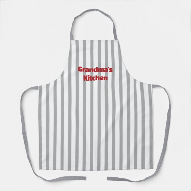 Cuisine à rayures personnalisables tablier Grand-m (Recto)