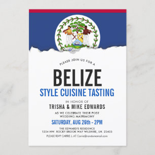 Cuisine à thème Belize   Invitation blanc du drape