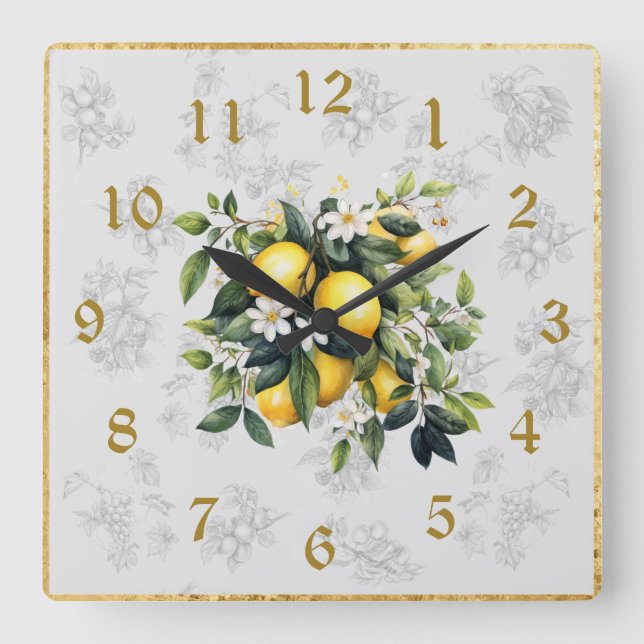 Cuisine au citron et aux fruits Horloge murale Gri (Recto)