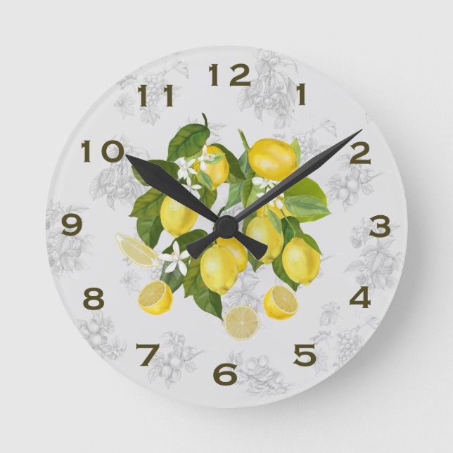 Cuisine au citron et aux fruits Horloge murale Gri (Recto)
