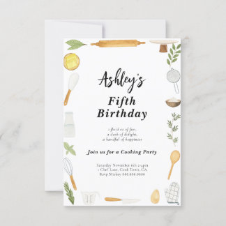 Cuisine & Baking Anniversaire Invitation pour enfa