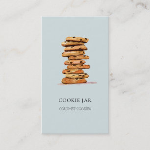 Cuisine boulangerie aquarelle bleu carte de visite