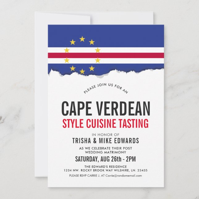 Cuisine cap verdienne à thème | Invitation du drap (Devant)