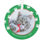 Cuisine Chat Pawprints Green