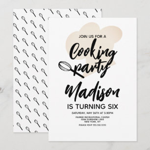 Cuisine Chef Baker Invitation de fête d'anniversai