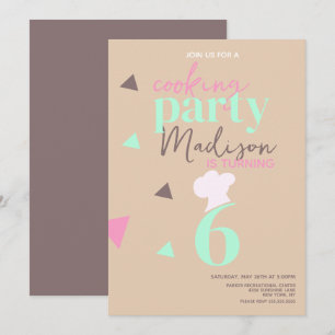 Cuisine Chefs Confetti Invitation de fête d'annive