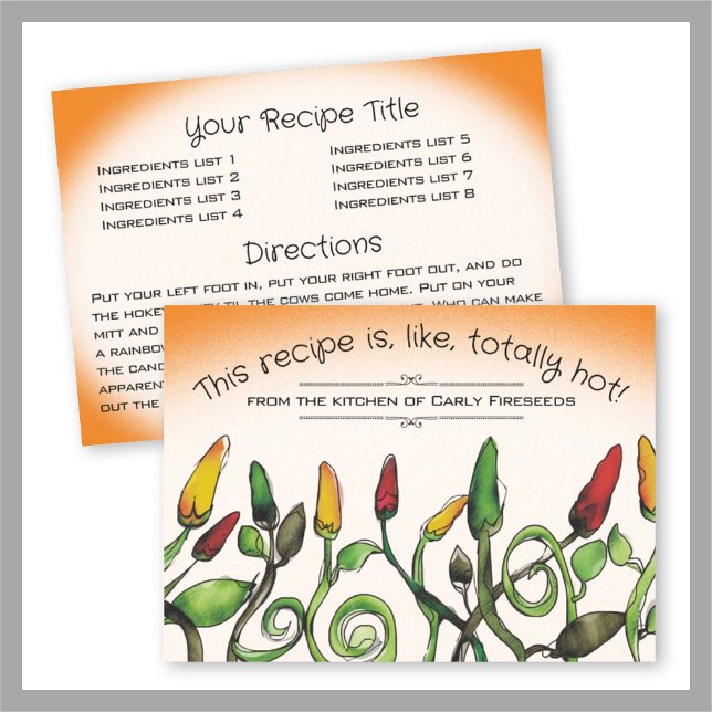 Cuisine chili poivrons livre de recettes carte (Créateur téléchargé)