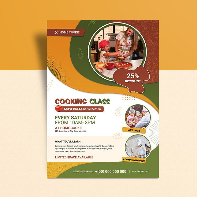 Cuisine Classe Flyer Modèle (Cooking Class Flyer Template)