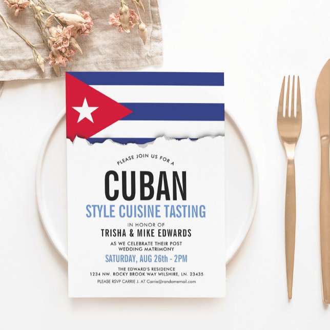 Cuisine cubaine | Invitation du drapeau du parti (Créateur téléchargé)