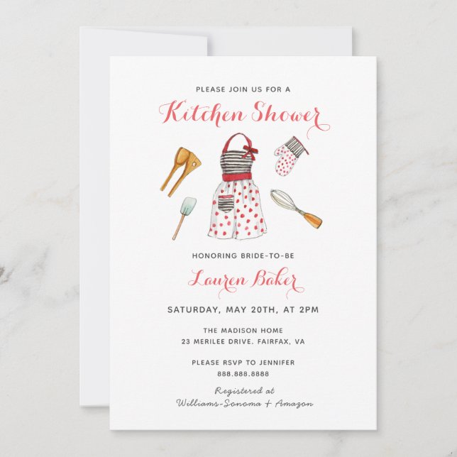 Cuisine Cuite Douche nuptiale Invitation (Devant)