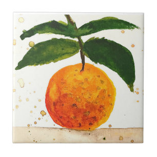 Cuisine d'aquarelle aux fruits orange Carreaux en