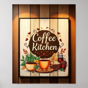 Cuisine de café esthétique Art mural minimaliste