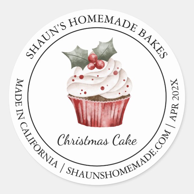 Cuisine de gâteau de Noël étiquette moderne (Devant)
