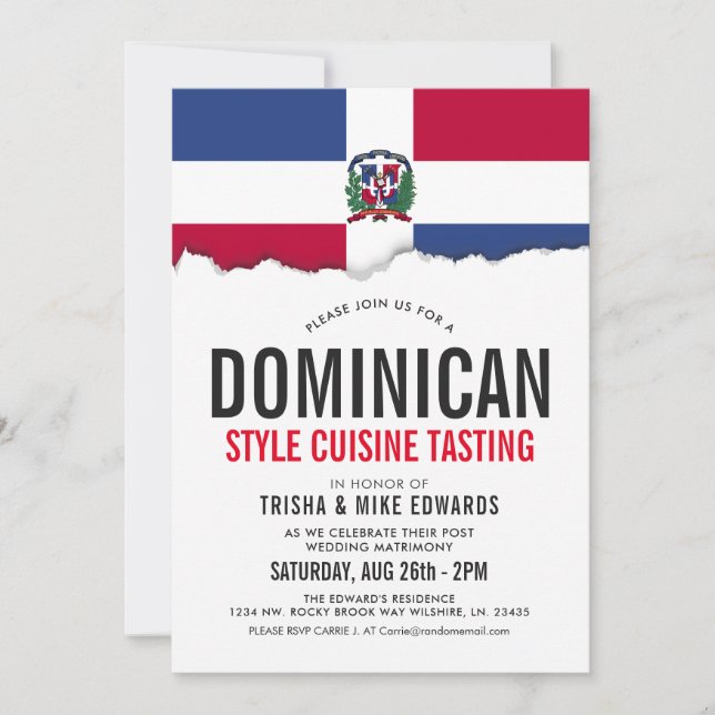 Cuisine dominicaine à thème | Invitation du drapea (Devant)