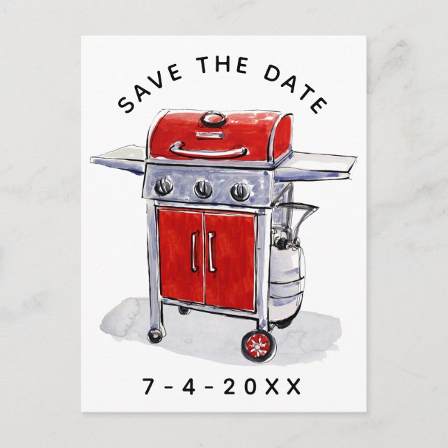 Cuisine Enregistrer la date Grill Carte postale (Devant)