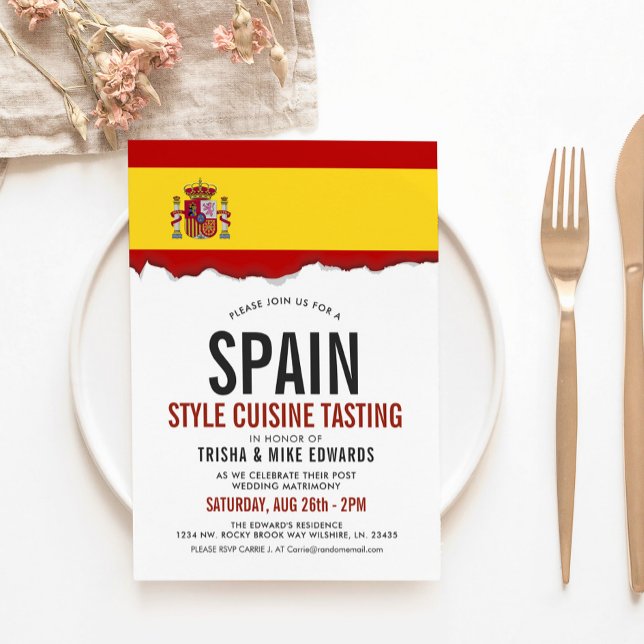 Cuisine espagnole | Invitation du drapeau du parti (Créateur téléchargé)