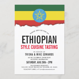 Cuisine Éthiopienne À Thème Invitation du drapeau
