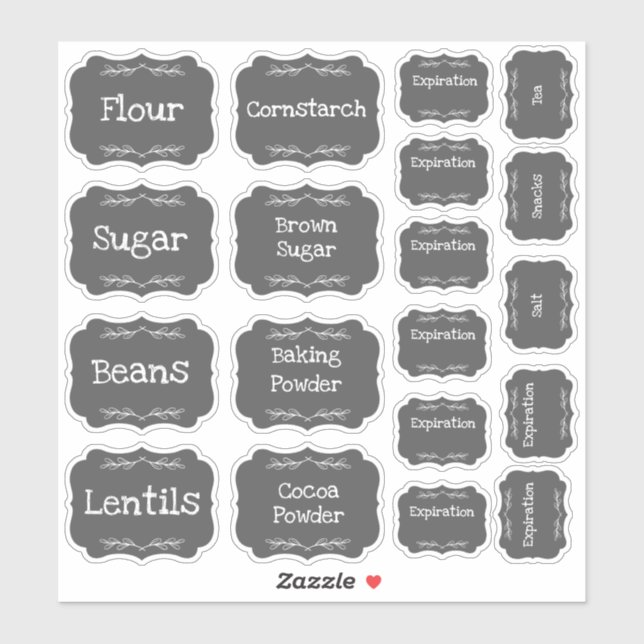 Cuisine Étiquette Pantry Étiquettes modifiable (Feuille)
